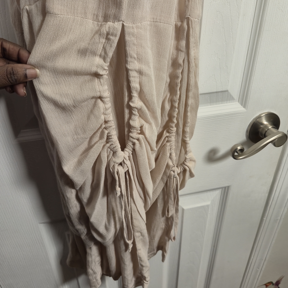 Chic 100% Cotton Wide-Leg Cream/Nude Culotte/Pants Size M Bohemian Flowy - Picture 6 of 7